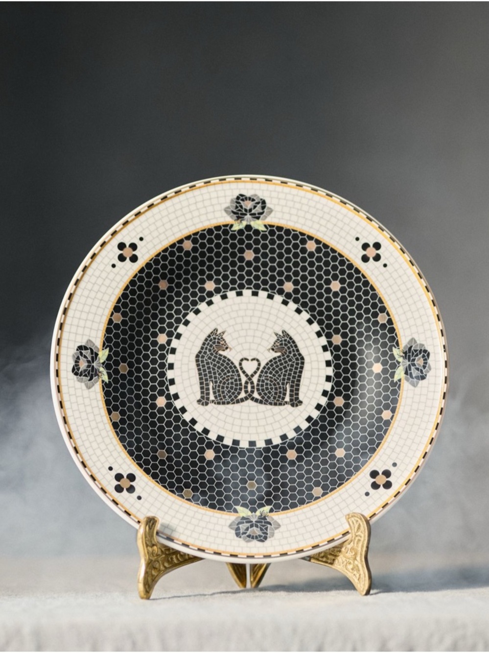 Anthropologie the Bistro Tile Stoneware Dessert Plate